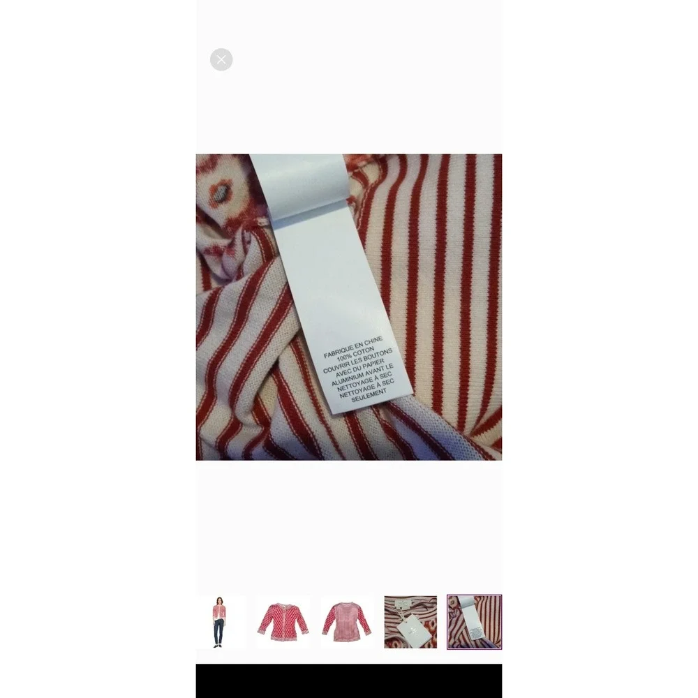 Kate spade New‎ York Live colorfully Posy Ikat Red Chestnut button cardigan